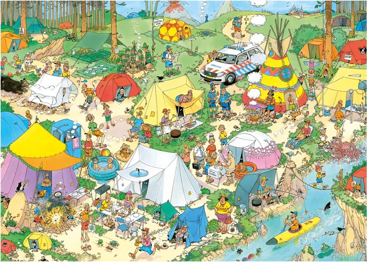 Jan van Haasteren Kamperen in het Bos Legpuzzel 1000 Stuks - Meerkleurig
