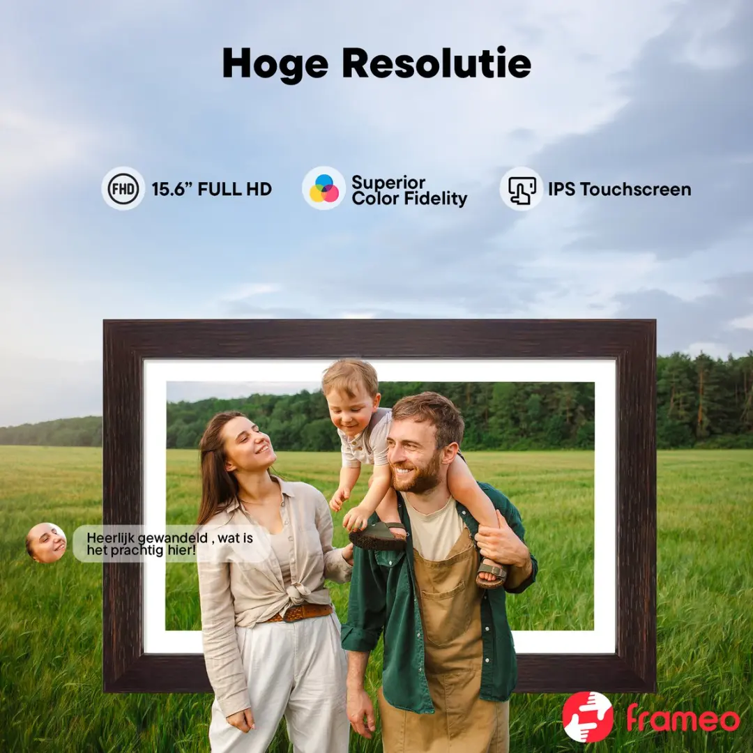 Denver Digitale Fotolijst PFF1543DW 15.6" - Full HD - 16GB - IPS Touchscreen - Dark Wood - afbeelding 6 van 6