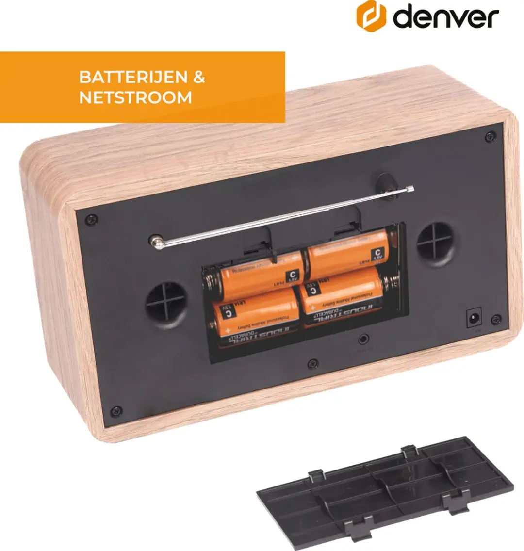 Denver DAB18LW DAB Radio - Lightwood - Bluetooth/DAB+/FM
