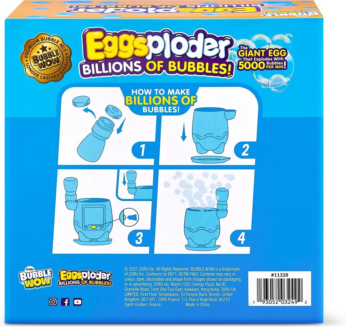 XSHOT Zuru X-Shot Bubble Wow Eggsploder - Oranje/Blauw - afbeelding 2 van 5