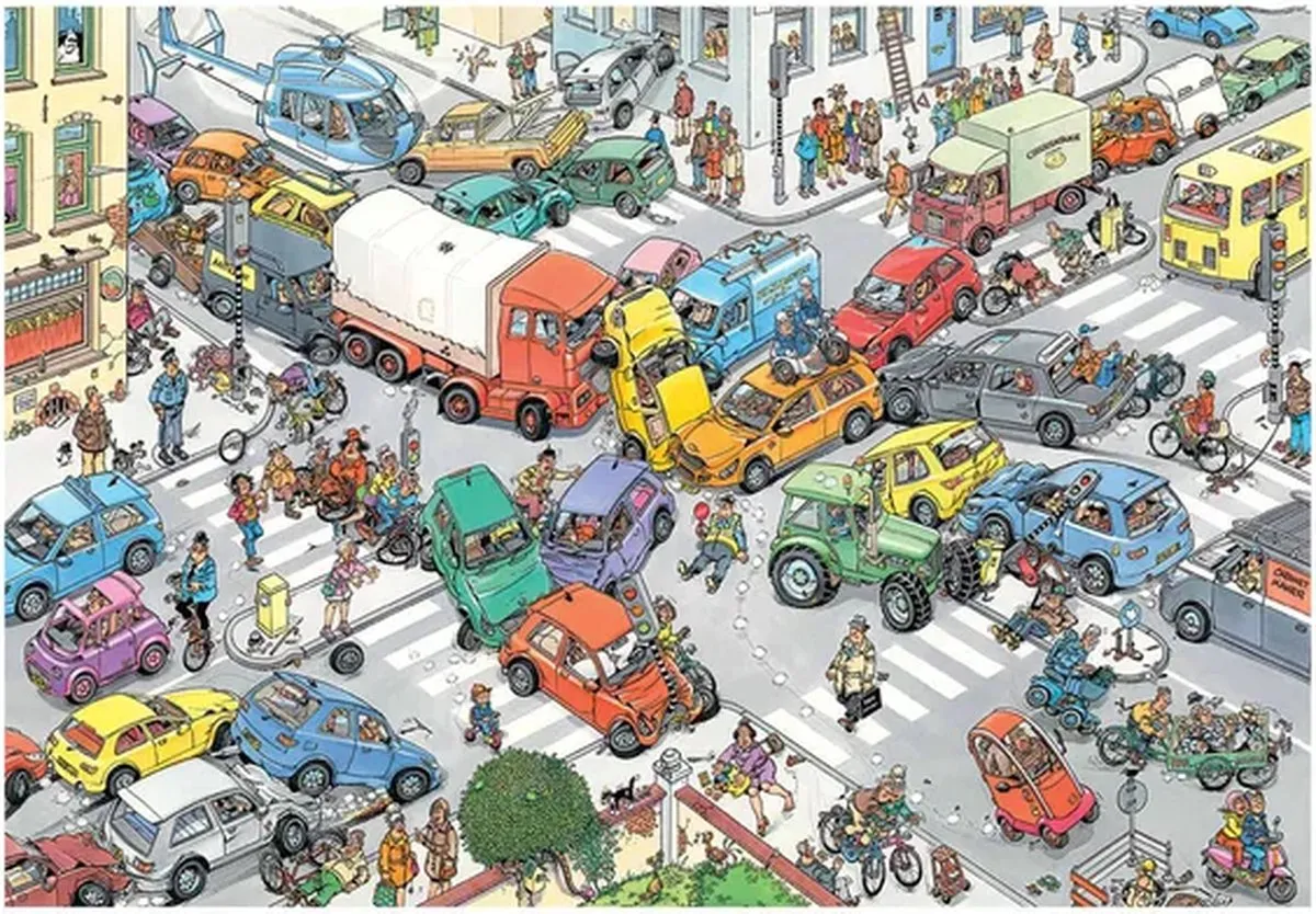 Jan van Haasteren Verkeerschaos Legpuzzel 3000 Stuks - Meerkleurig