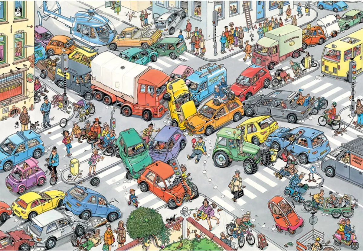 Jan van Haasteren Verkeerschaos Legpuzzel 3000 Stuks - Meerkleurig