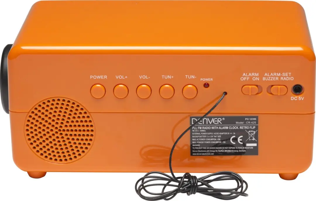 Denver CR-425 Retro Wekkerradio - FM - 2 Wektijden - Oranje