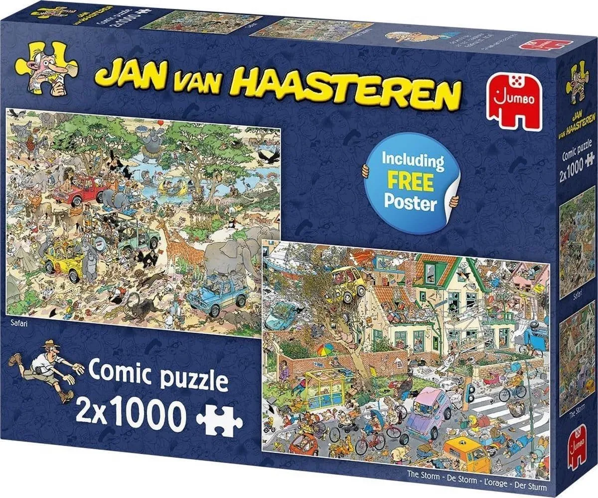 Jan van Haasteren Safari & Storm Legpuzzel 2x1000 Stuks