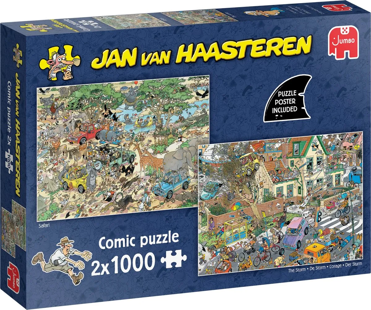 Jan van Haasteren Safari & Storm Legpuzzel 2x1000 Stuks - Meerkleurig