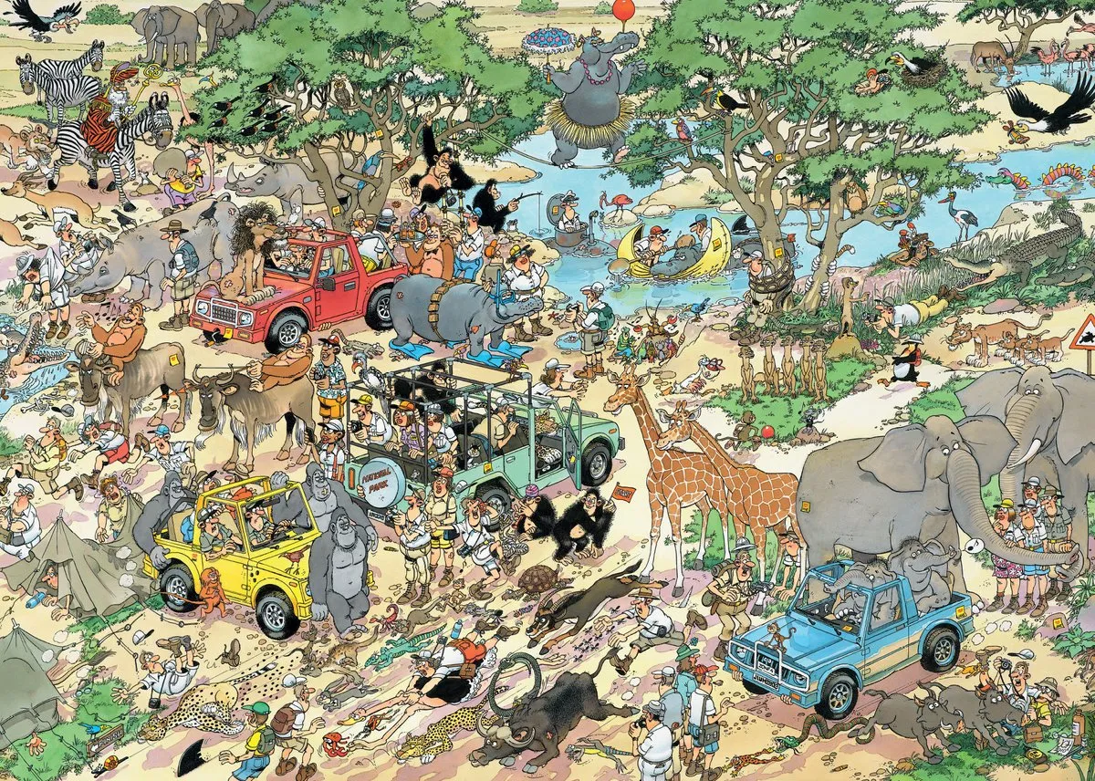 Jan van Haasteren Safari & Storm Legpuzzel 2x1000 Stuks - Meerkleurig