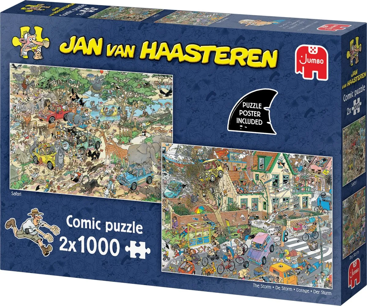Jan van Haasteren Safari & Storm Legpuzzel 2x1000 Stuks - Meerkleurig - afbeelding 6 van 6