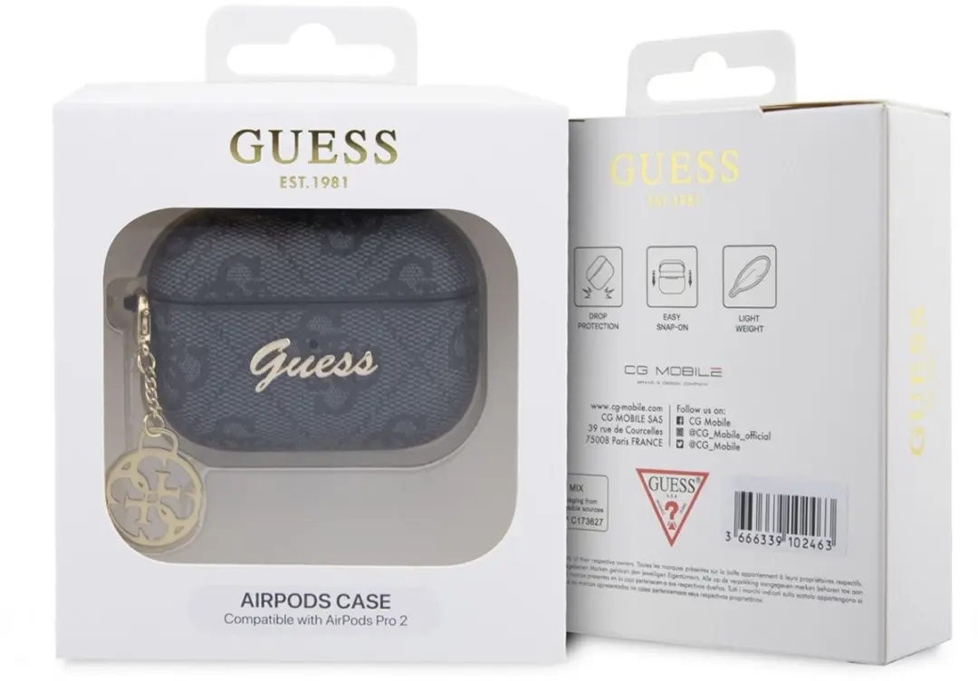 GUESS 4G PU Leather Case - AirPods Pro 2 - Grijs