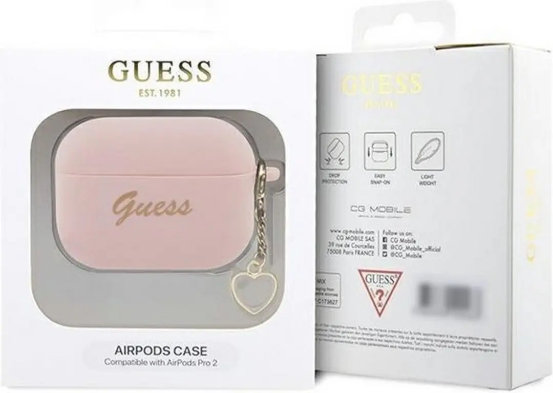 GUESS Heart Silicone Case 3666339111014 - AirPods Pro 2 Roze
