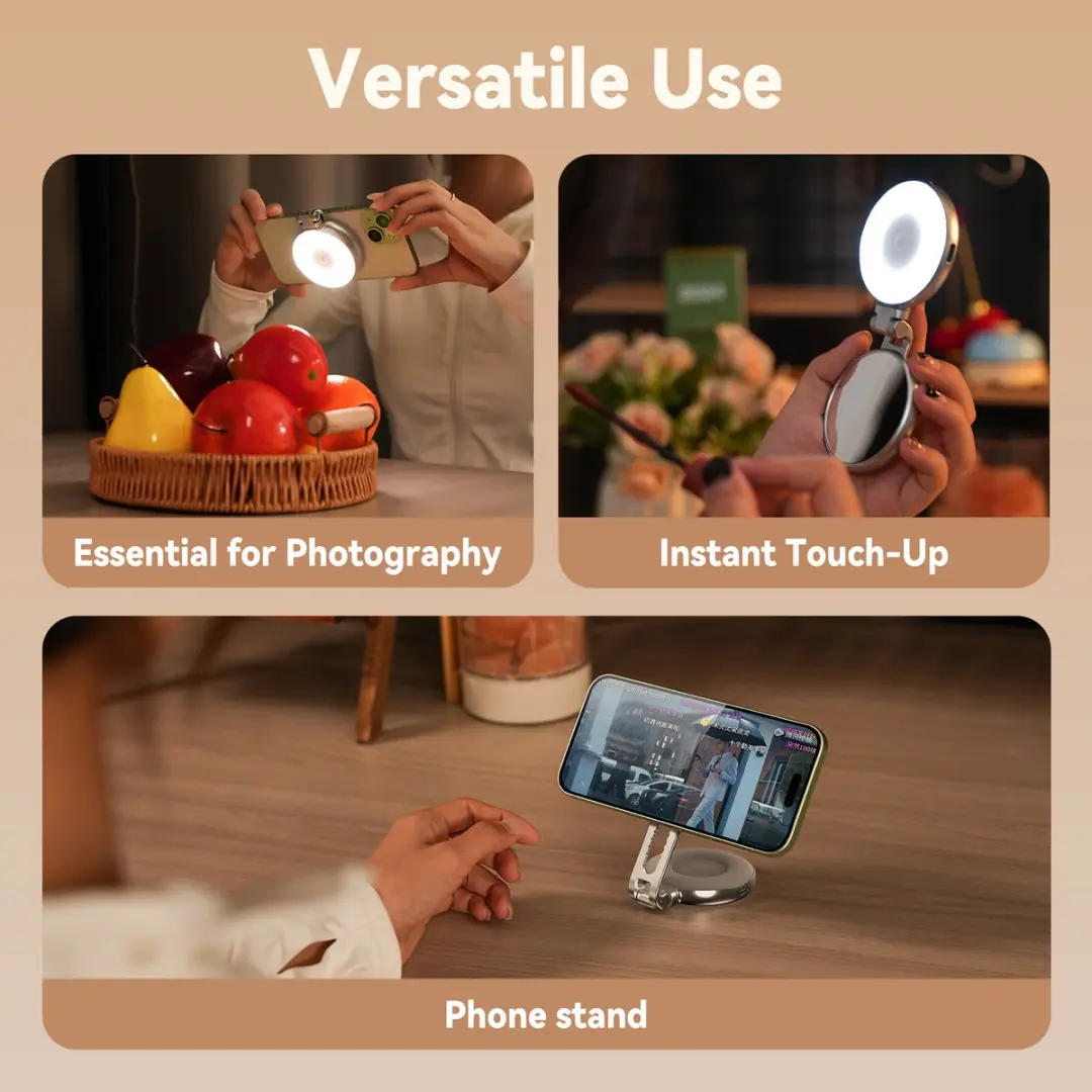 Telesin C03 Selfie Lamp - MagSafe 360° Zilver - afbeelding 4 van 6