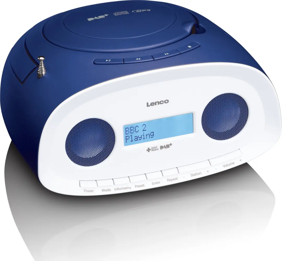 Lenco SCD-69BU Draagbare Radio CD-speler - Blauw-Wit