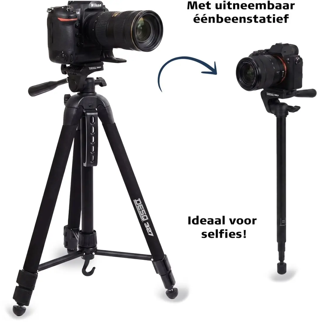 Desq 86327 Statief & Eénbeenstatief - 53-170cm - Zwart