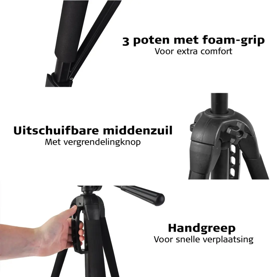 Desq 86327 Statief & Eénbeenstatief - 53-170cm - Zwart