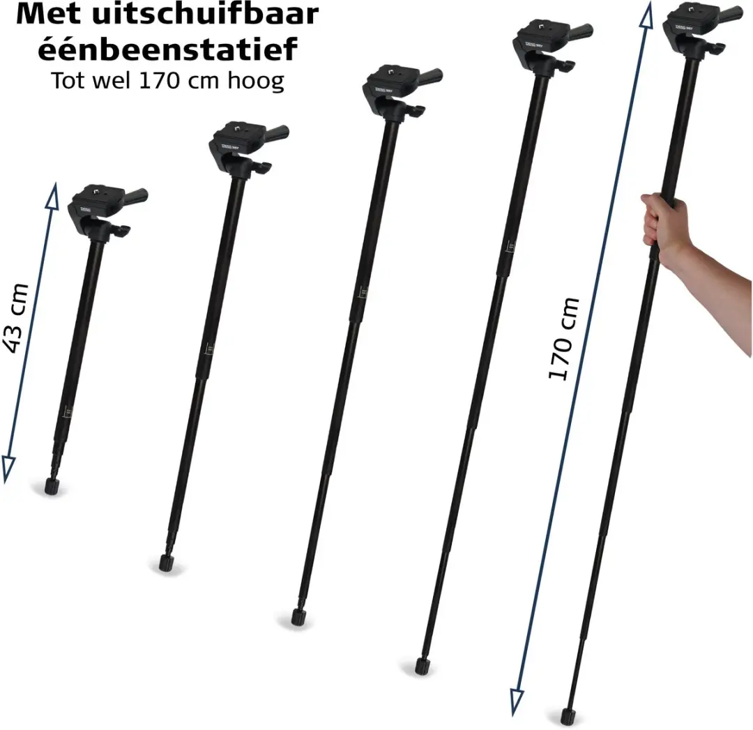Desq 86327 Statief & Eénbeenstatief - 53-170cm - Zwart