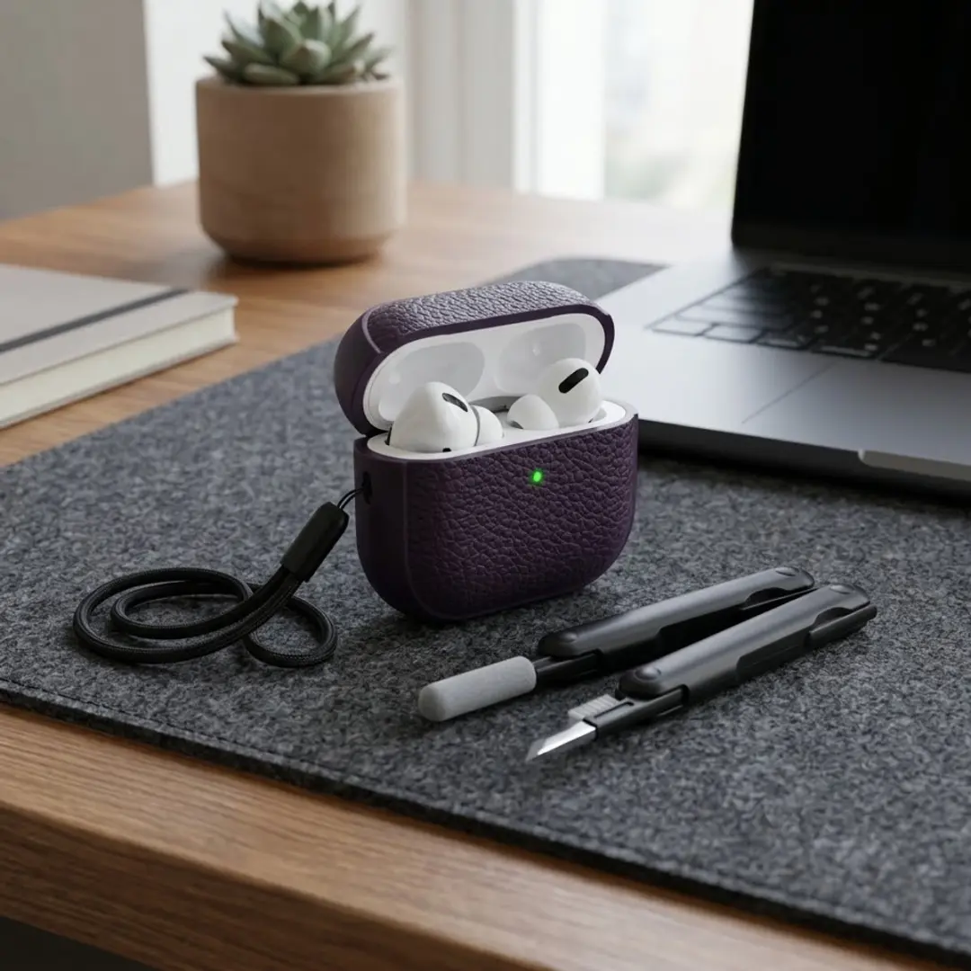 NUVEX Paars Hoesje AirPods Pro 2 - Met Reinigingsset