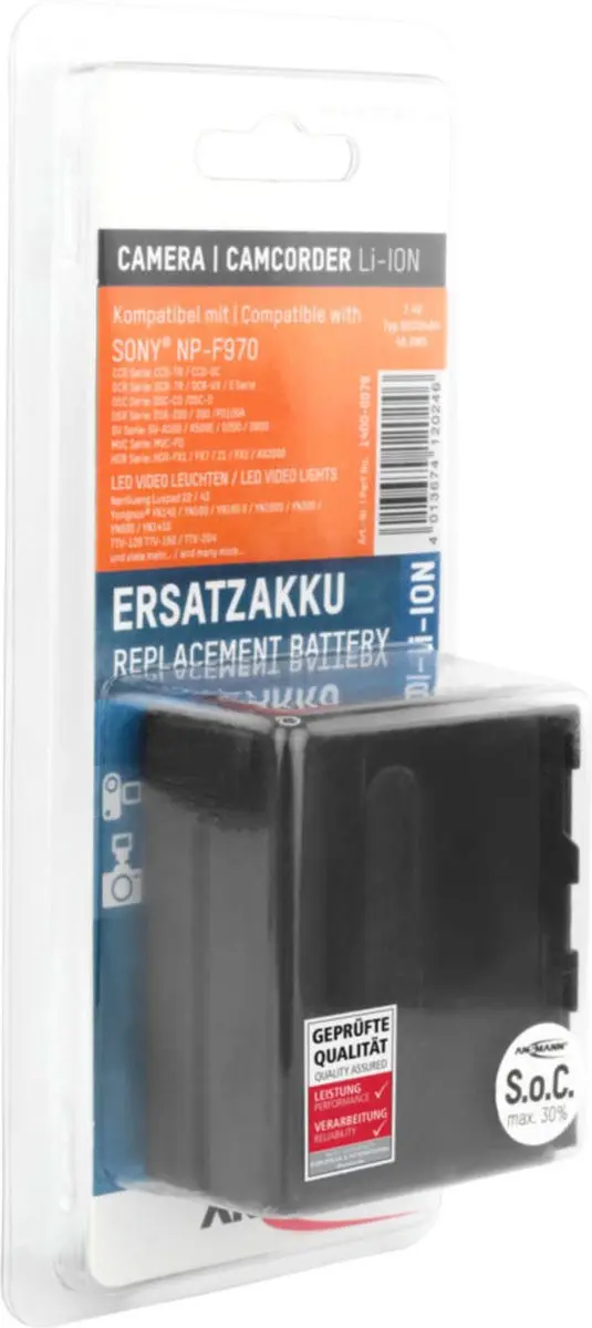 Ansmann A-Son NP-F970 Li-ion Accu 6600mAh