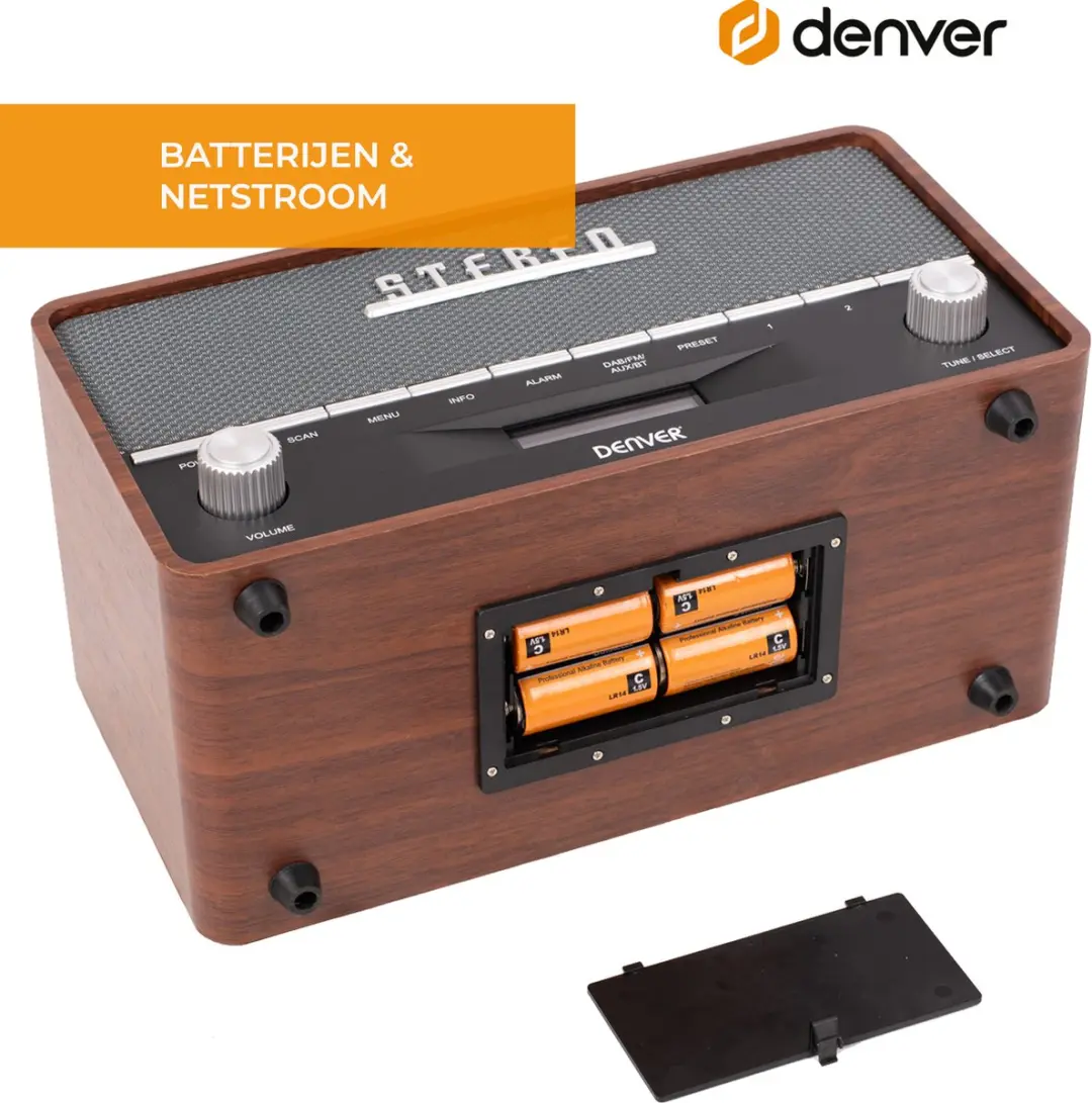 Denver DAB36XL Retro Radio - DAB+/FM - Bluetooth - Bruin - afbeelding 6 van 6