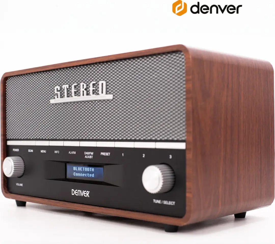 Denver DAB36XL Retro Radio - DAB+/FM - Bluetooth - Bruin