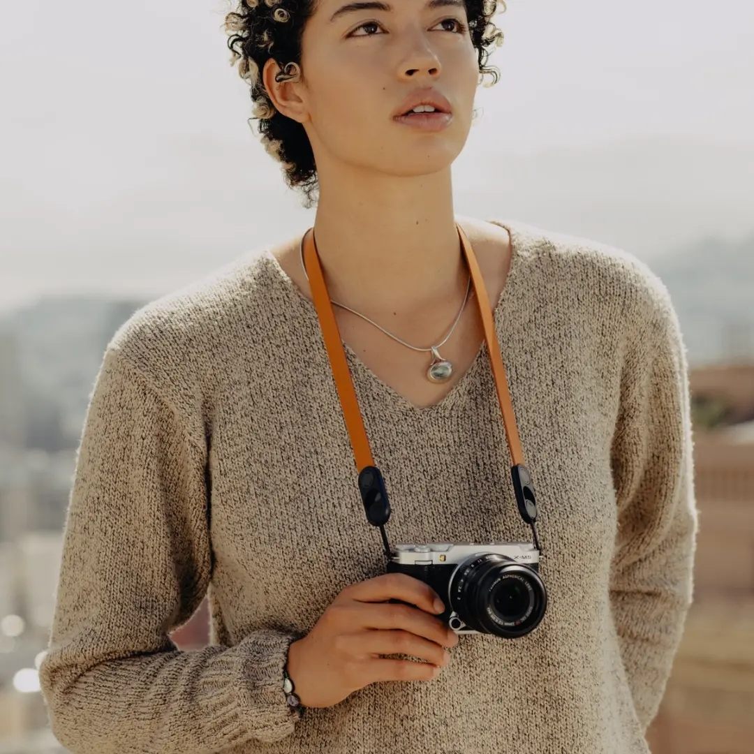 Peak Design Form Leather Camerariem Nek 78.5cm - Oranje - afbeelding 6 van 6