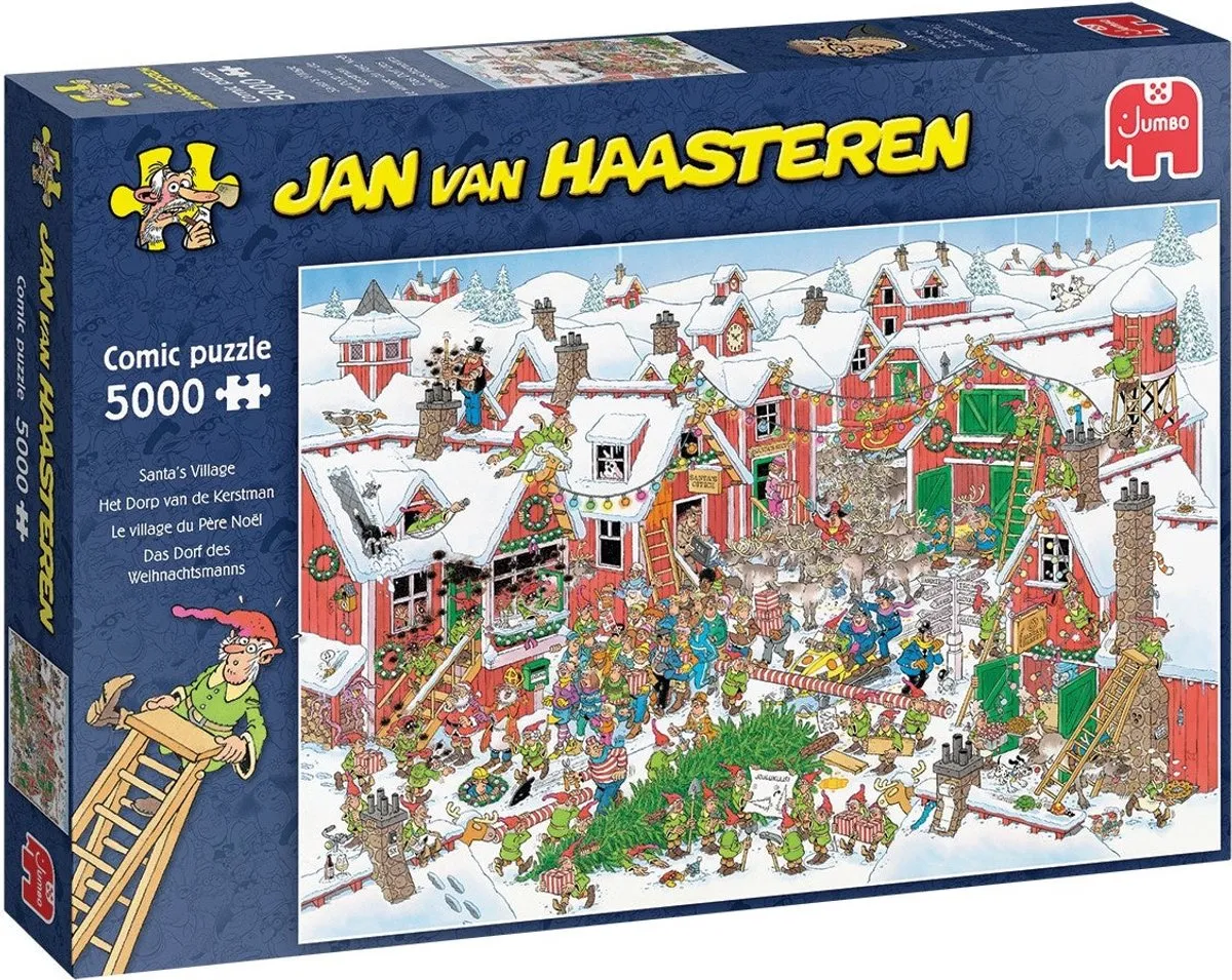 Jan van Haasteren Het dorp van de Kerstman Legpuzzel 5000 Stuks - Rob Derks