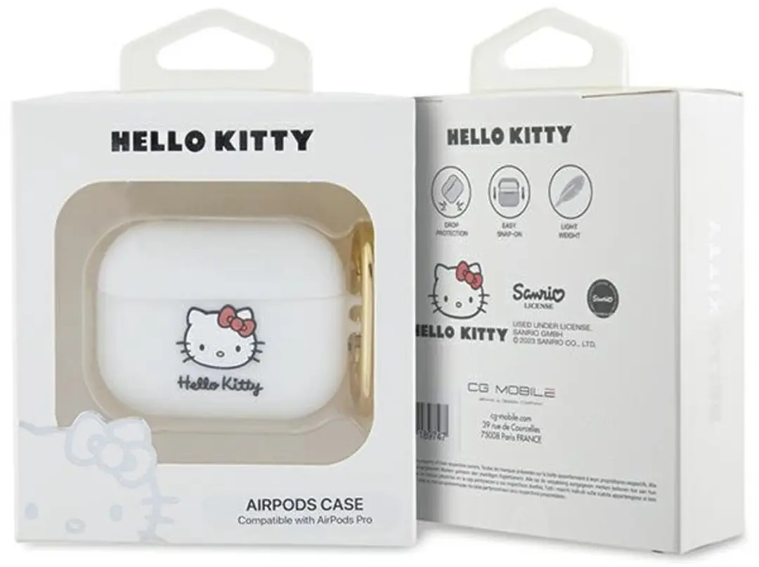 Hello Kitty Siliconen 3D Hoofdhoes AirPods Pro - Wit