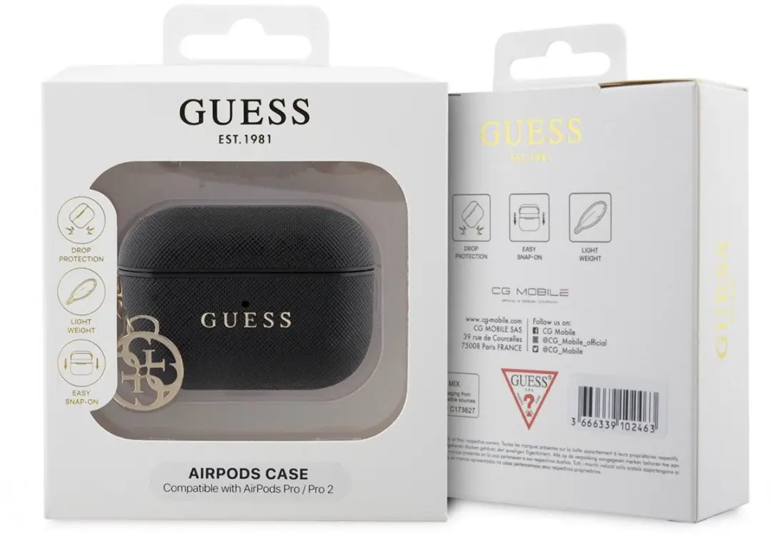 Guess AirPods Pro Case - Saffiano Zwart