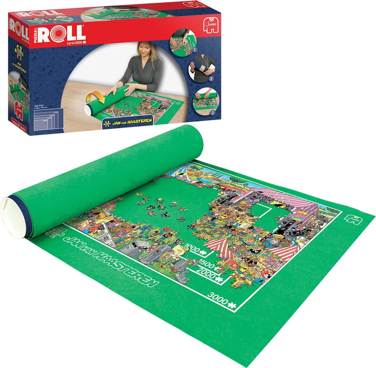 Jan van Haasteren - Puzzle & Rol - Puzzelmat - Tot 3000 stukjes – exclusief puzzel