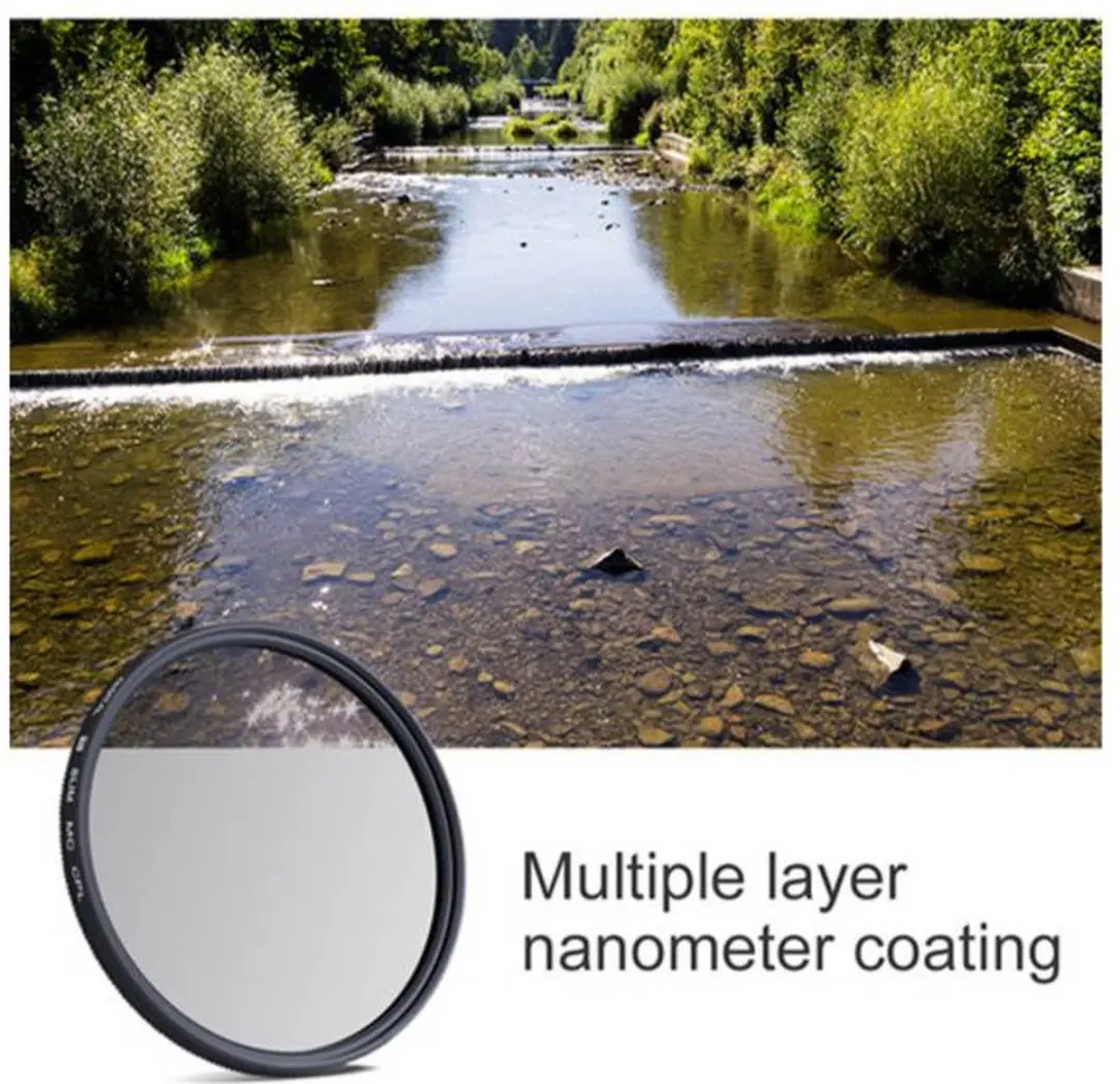 K&F Concept 62mm Circulair Polarisatiefilter Nano-A MC - Zwart