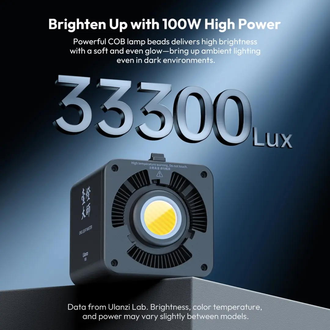 Ulanzi ML100Bi Bicolor Videolamp 100W - 6500K - Zwart - afbeelding 6 van 6