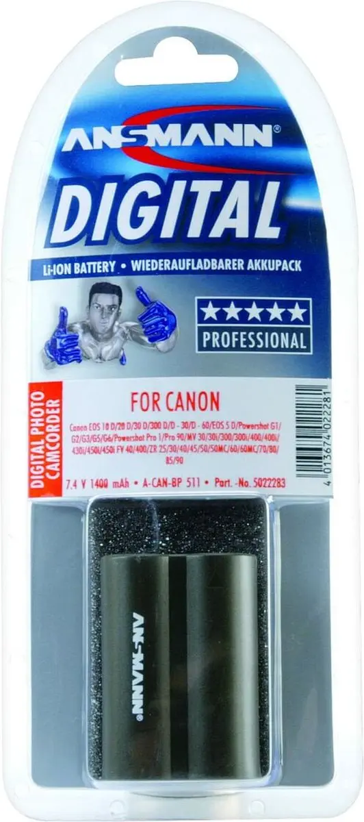 Ansmann BP 511 Li-ion Accupack - Videocamera