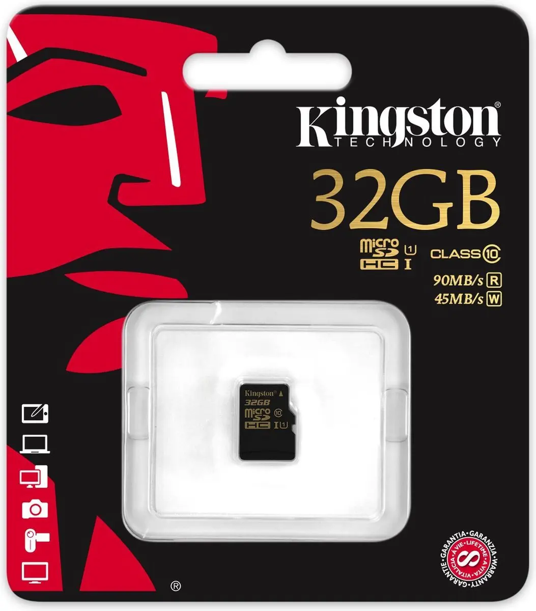 Kingston MicroSDHC/SDXC UHS-I 32GB Class 10 - afbeelding 2 van 3