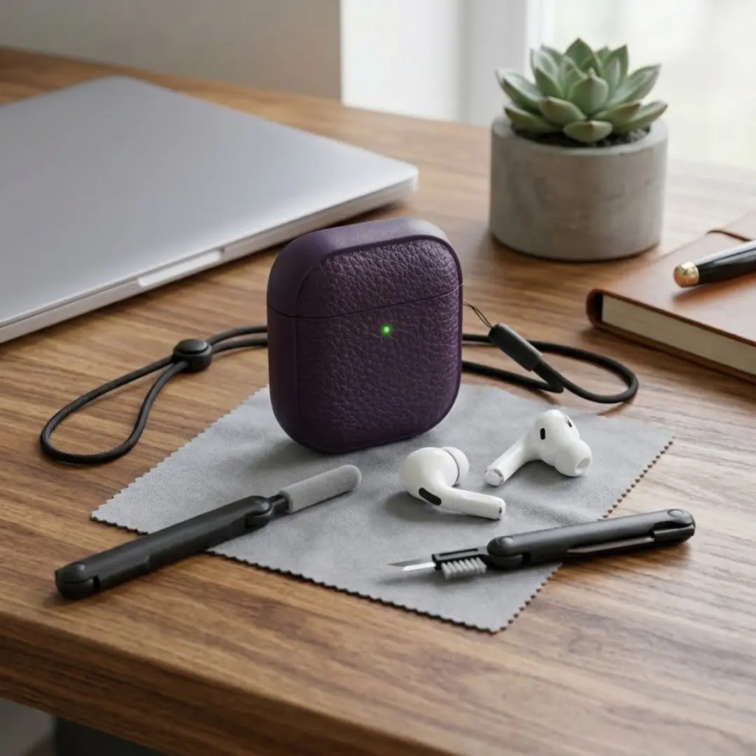 NUVEX Paars Hoesje AirPods Pro 2 - met Reinigingsset