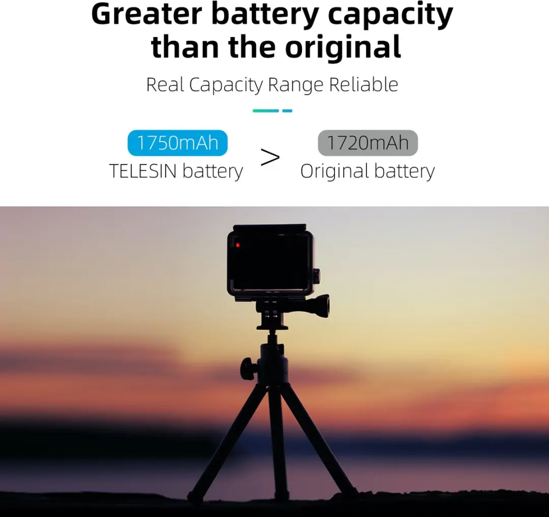 Telesin Double Arc Batterij 1720mAh - GoPro 9/10/11/12 - afbeelding 4 van 6