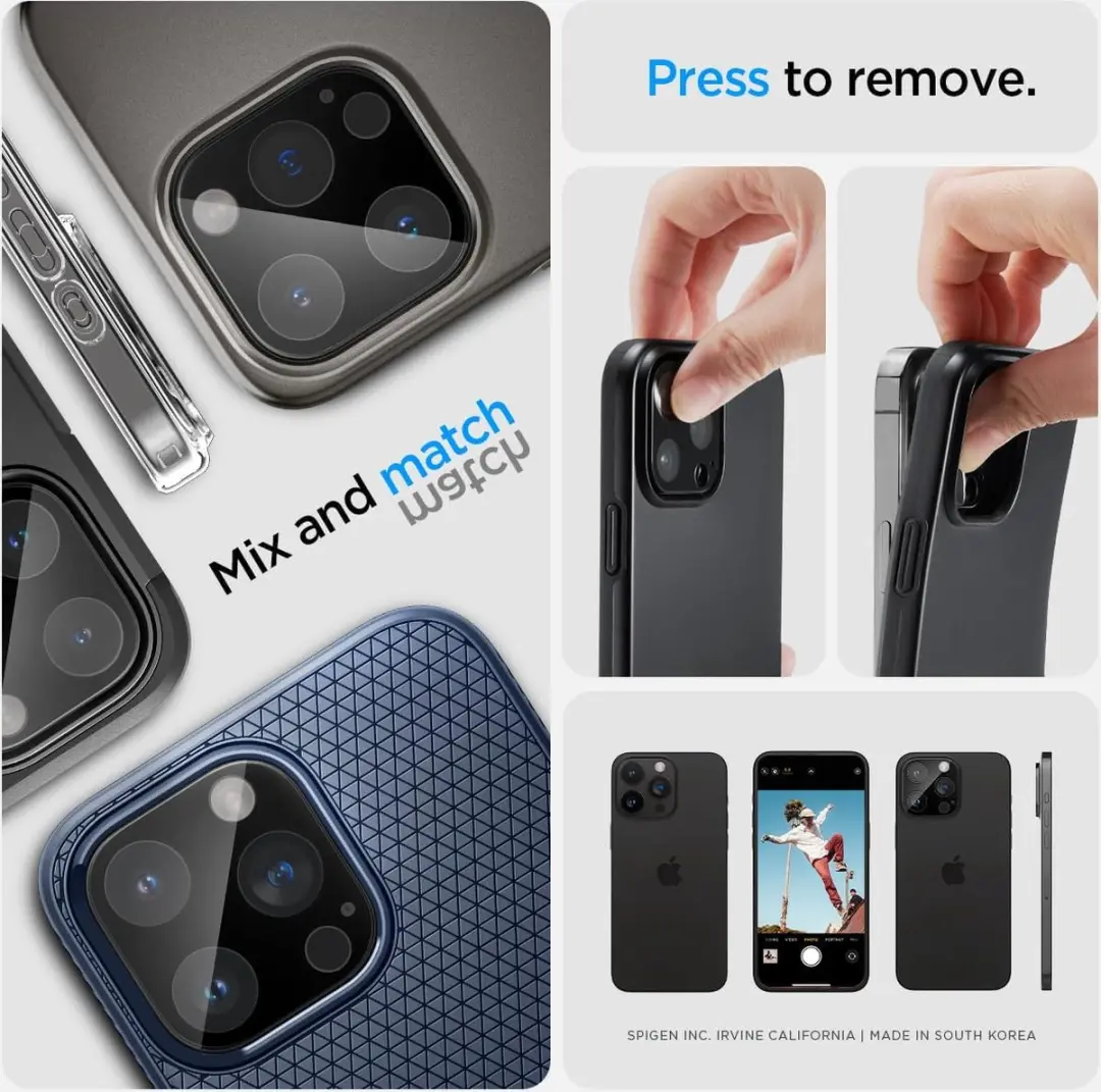 Spigen Glas.tR Optik Camera Screenprotector 2 Stuks - Zwart