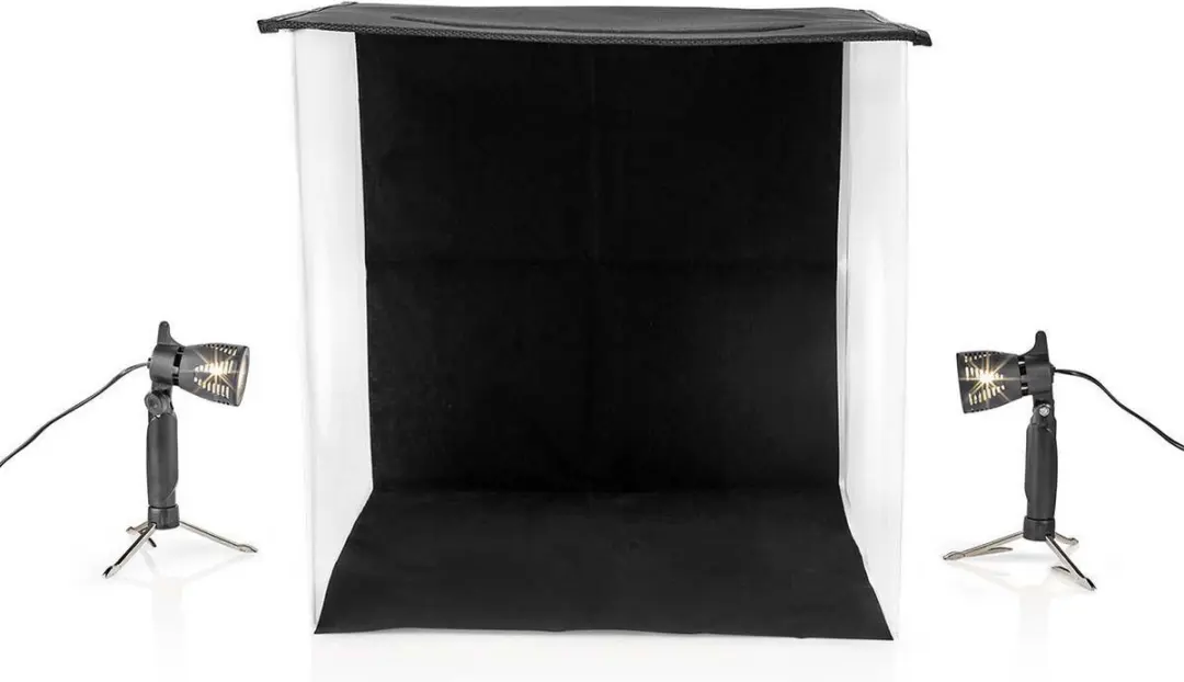 Nedis SKT012WT Fotostudioset 2x Lampen - 400lm - 4 Achtergronden - Zwart - afbeelding 4 van 6