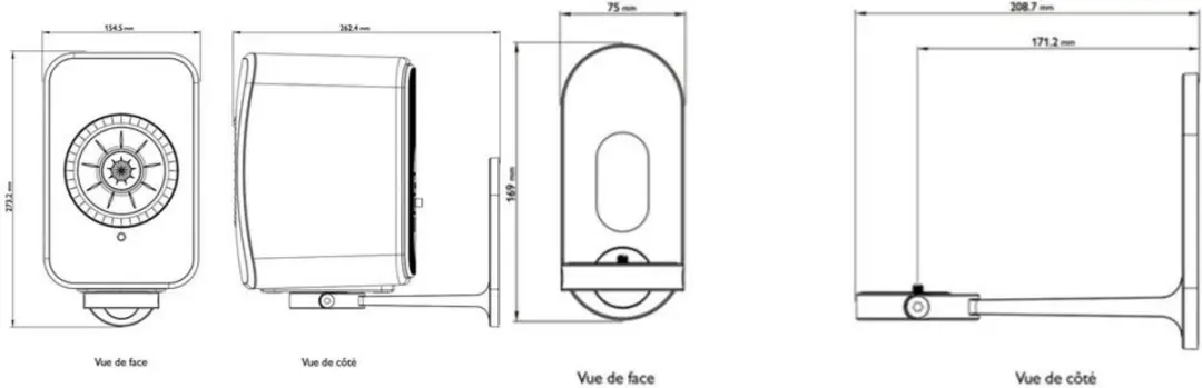 KEF B1 Muurbeugel - Zilver - 2 Stuks