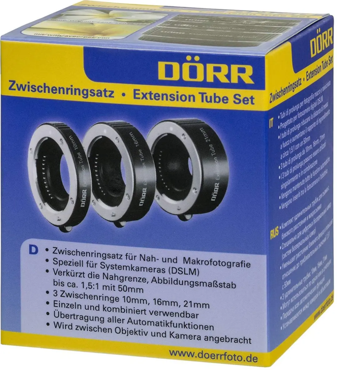 Dörr Macro Tussenringen Set 12/20/36mm - Zwart