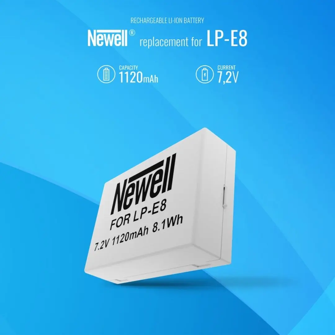 Newell Canon LP-E8 Accu 1120mAh - afbeelding 2 van 6