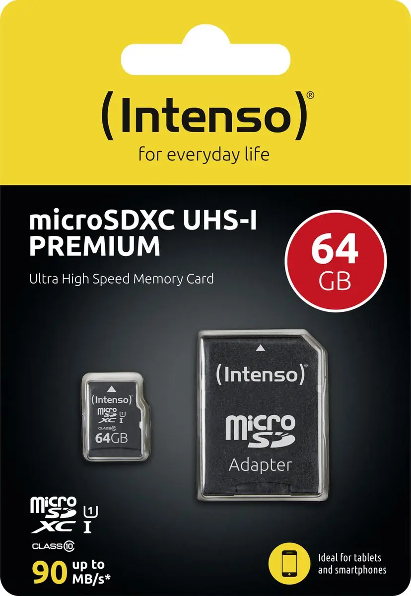 Intenso 64GB Micro SDXC UHS-I Geheugenkaart - 3423490