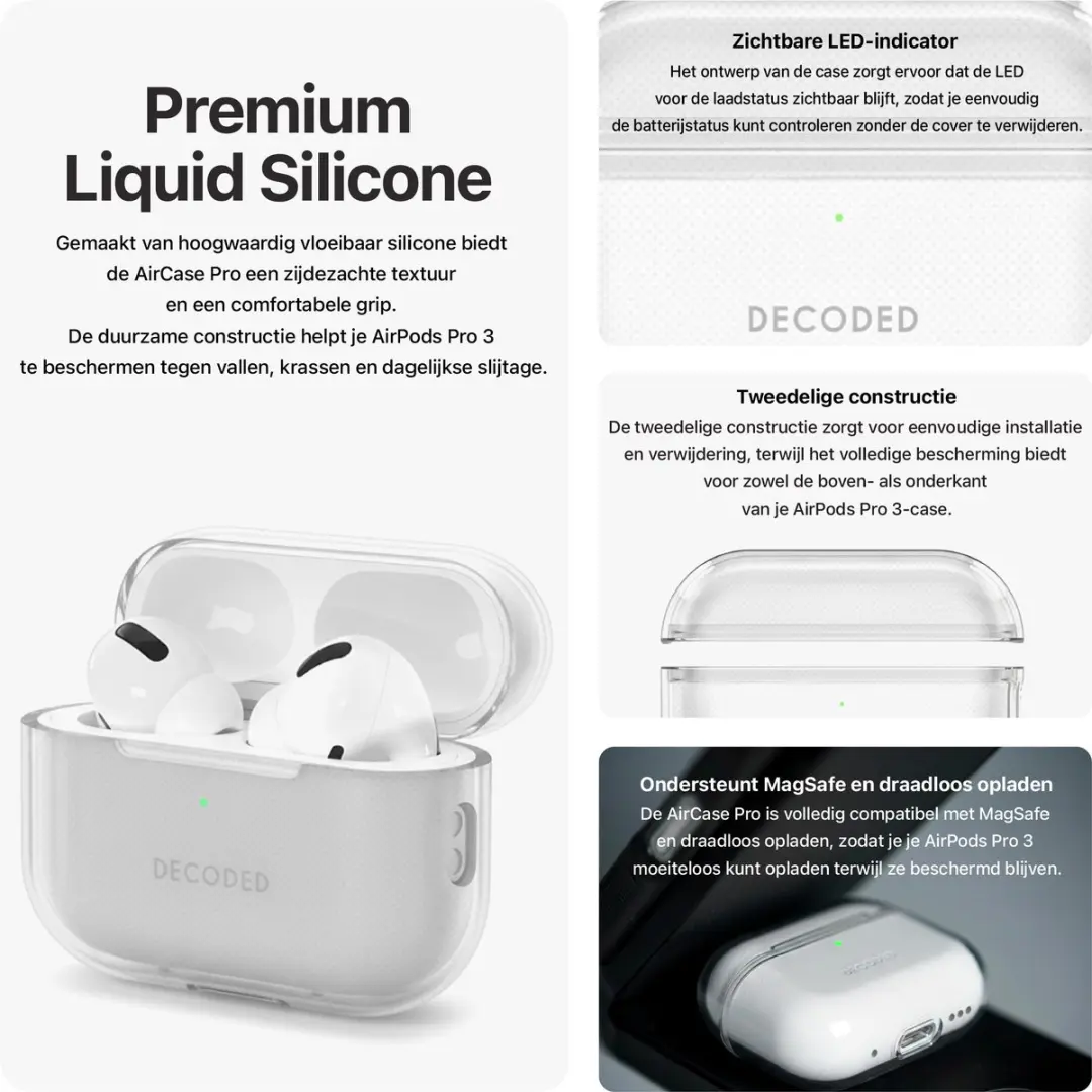 Decoded Siliconen AirPods Pro 3 Hoesje - Transparant