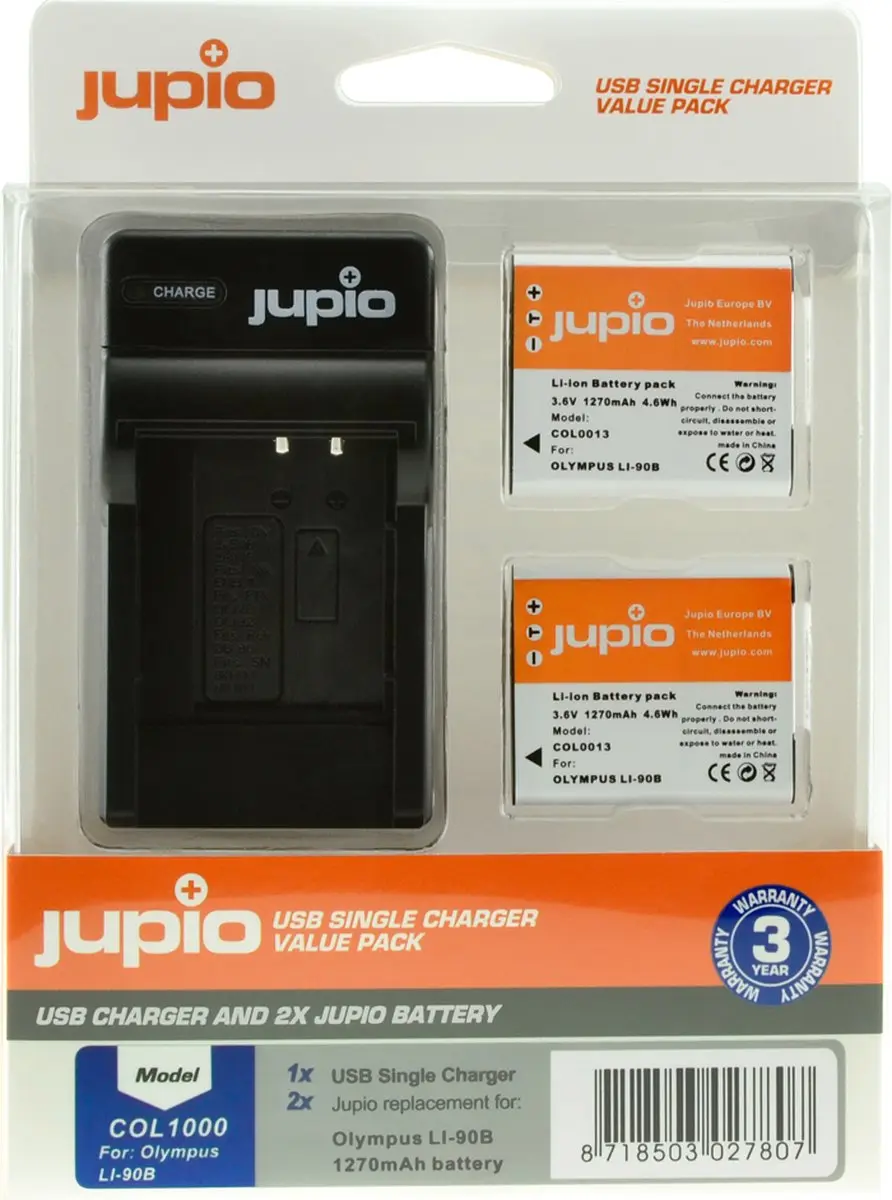 Jupio Li-90B/Li-92B Accu 1270mAh