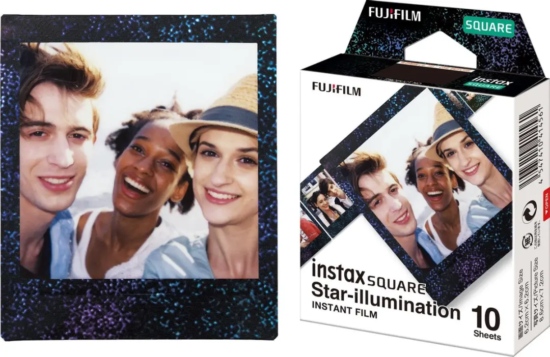 FUJIFILM instax Square Film 10 Stuks - Zwart met Glitter