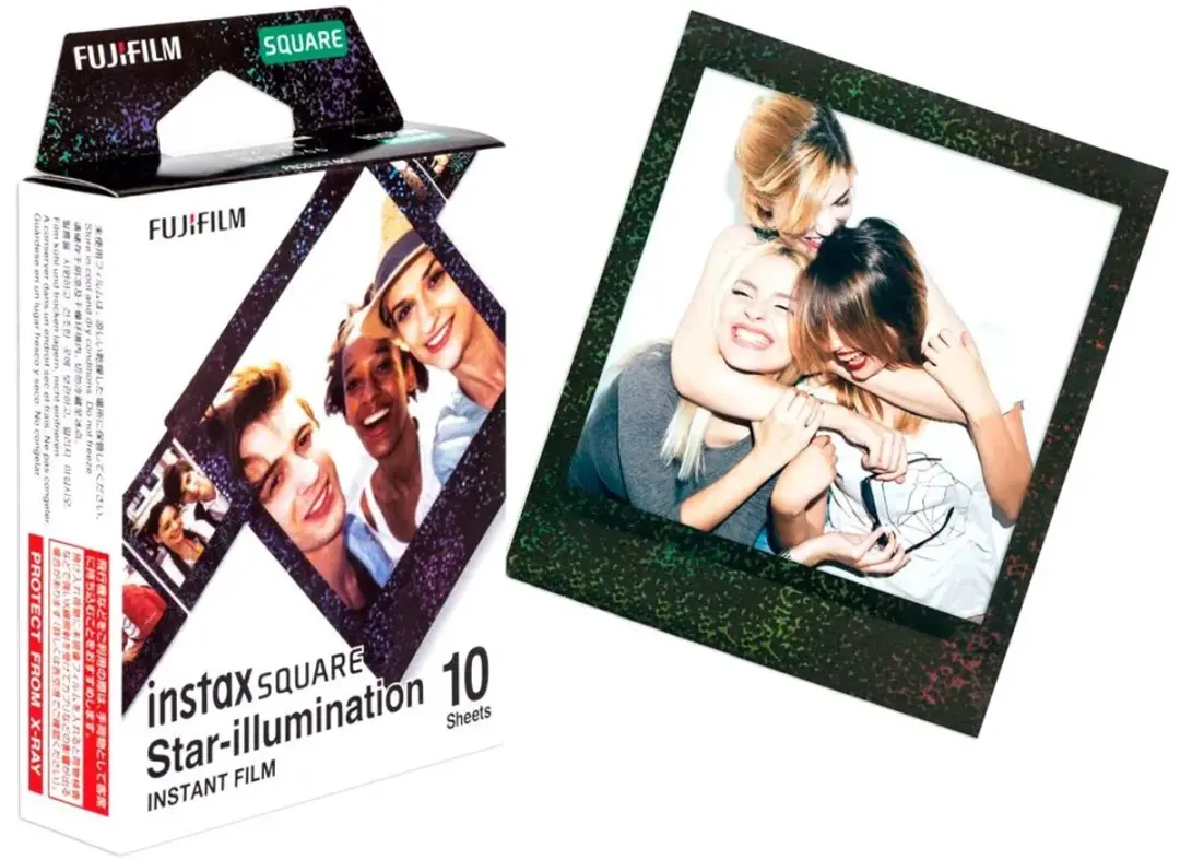 FUJIFILM instax Square Film 10 Stuks - Zwart met Glitter