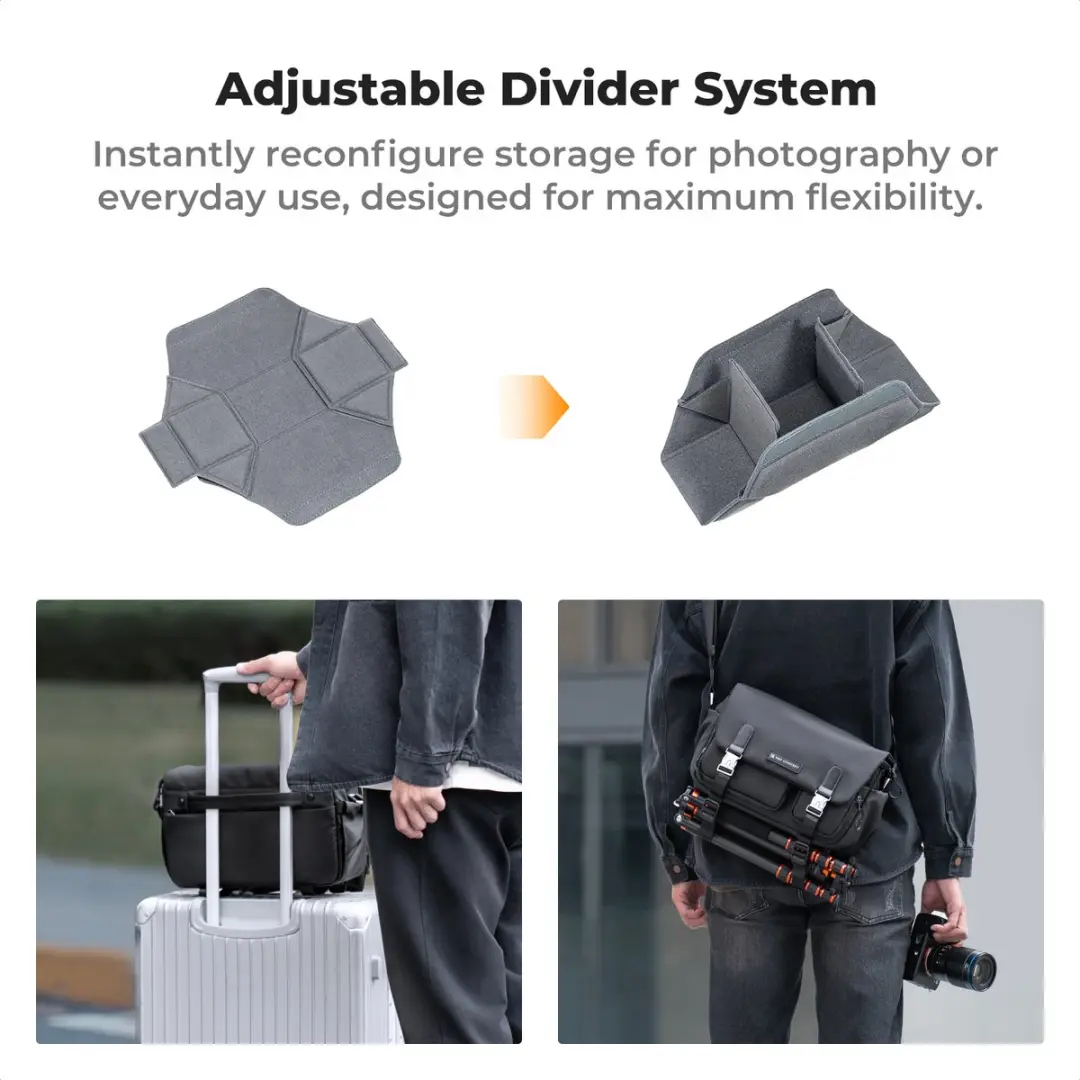 K&F Concept KF13.142 Messenger Bag 10L - 2 Lenzen - Zwart