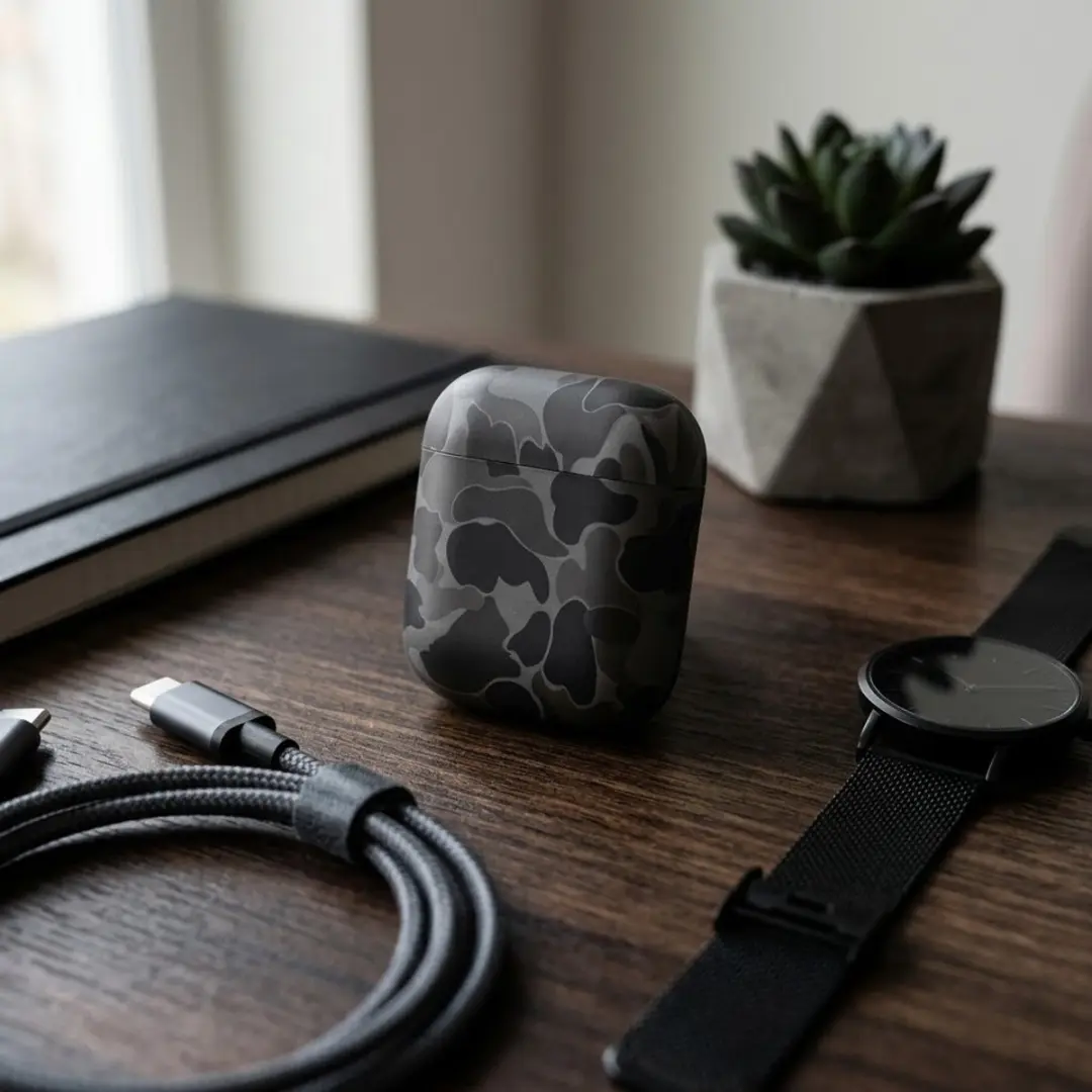 NUVEX Hoesje AirPods 4 Grijs - Camouflage