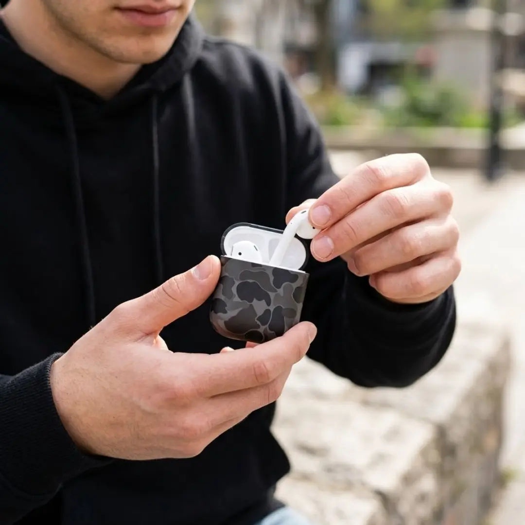 NUVEX Hoesje AirPods 4 Grijs - Camouflage