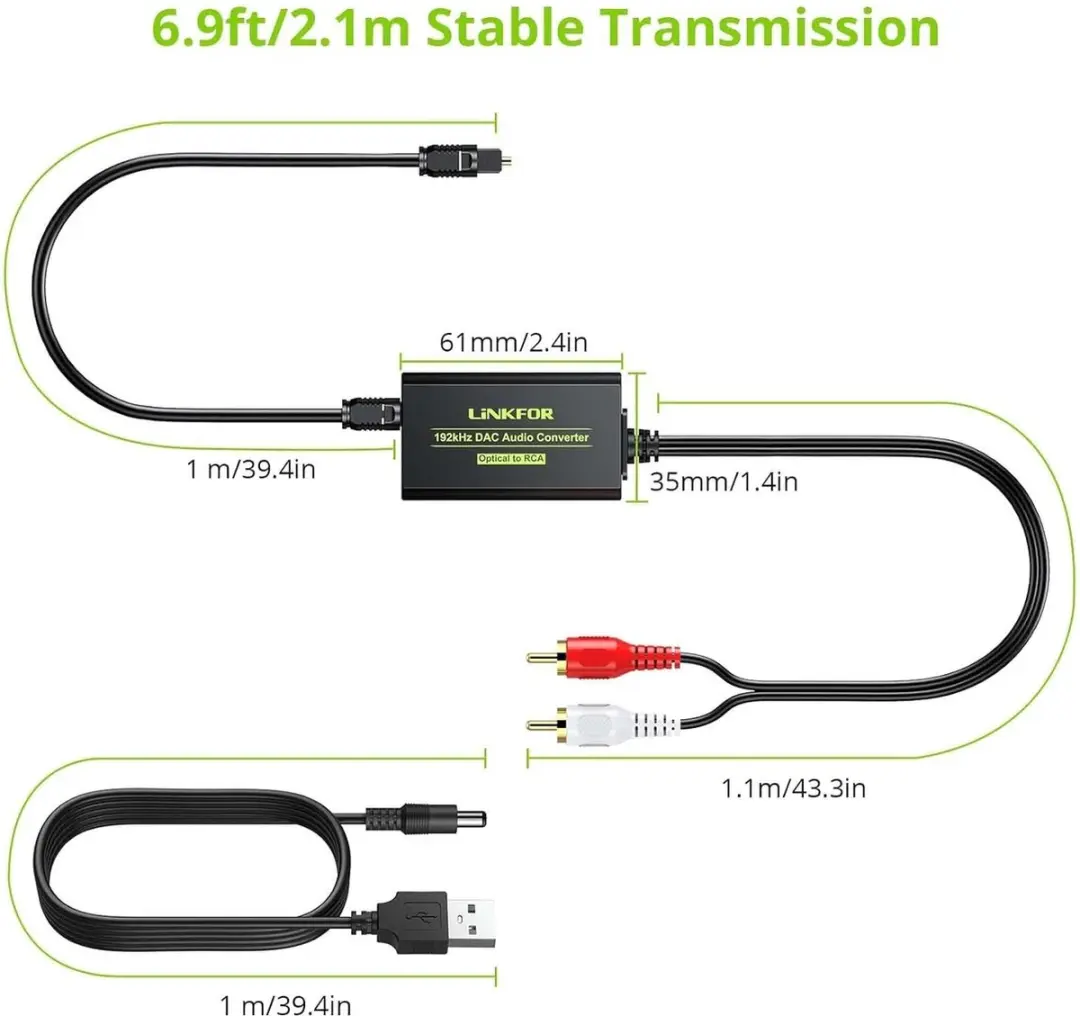 NÖRDIC SGM-257 Converter Digitaal naar Analoog - Toslink naar RCA - Zwart