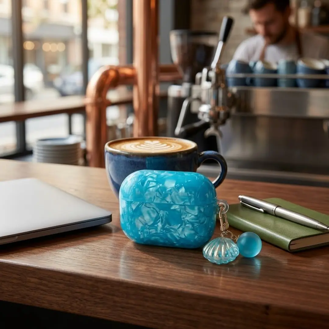 NUVEX Hoesje AirPods Pro 3 - Blauw Transparant Parelmoer