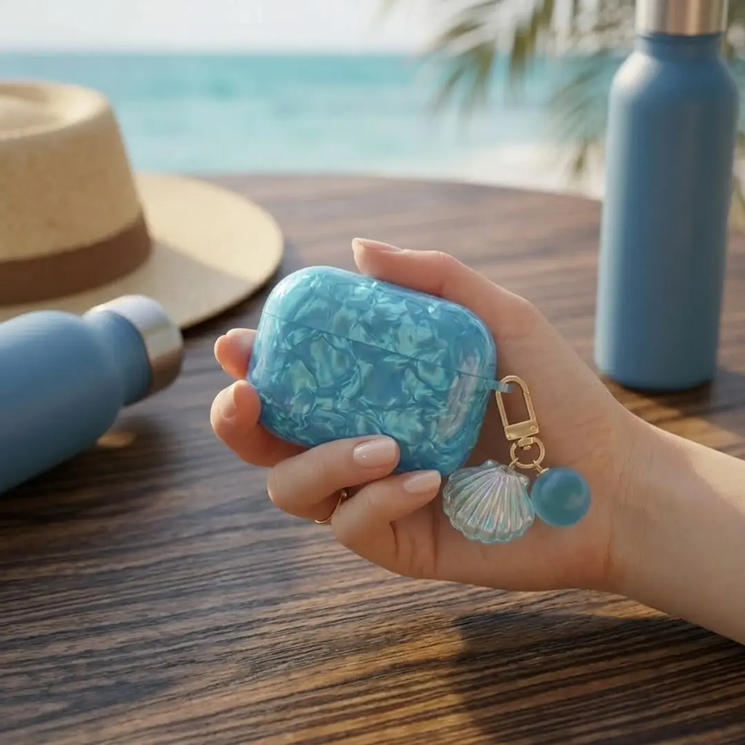 NUVEX Hoesje AirPods Pro 3 - Blauw Transparant Parelmoer