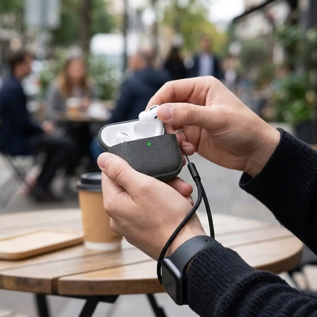 NUVEX Hoesje AirPods Pro 2 - Grijs - met reinigingsset